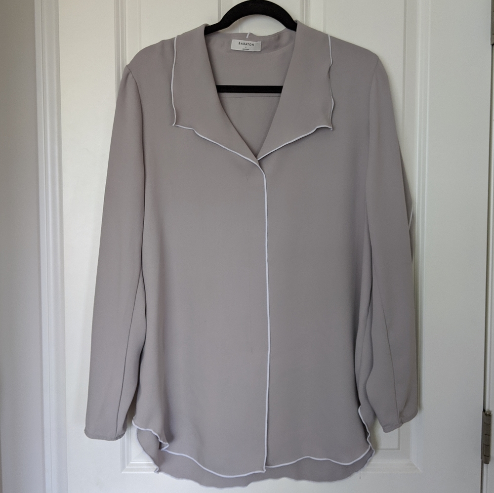 Aritzia Babaton Rena Gray Blouse